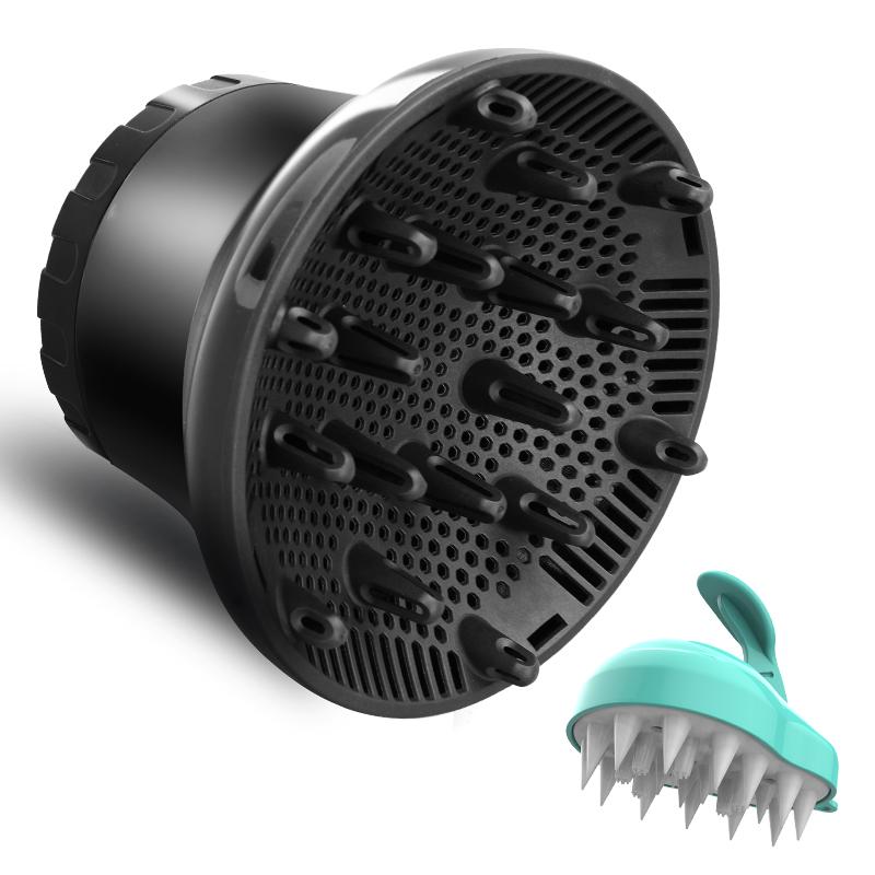 Professional Diffuser Attachment, Universal Hair Diffuser for Straightening & Curly Hair, Lightweight Portable Travel Design Hair Blower Diffuser, Hair Dryer Diffuser