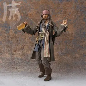 Johnny Depp Captain Jack Sparrow Figurine, Jointed Action Figure Model, Collectible Display Piece, Unisex Decorative Item