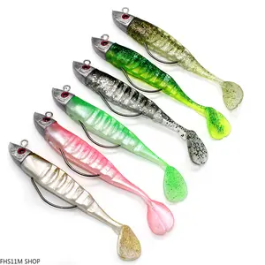 4 PCS Dual Color T Tail Soft Swimbait With Jig Head, Realistic Fish Shaped Fishing Lure With Natural Tail Kick Action For Bass Fishing, Walleye Fishing, Lake Fishing, River Fishing, Kayak Fishing And Predator Fish
