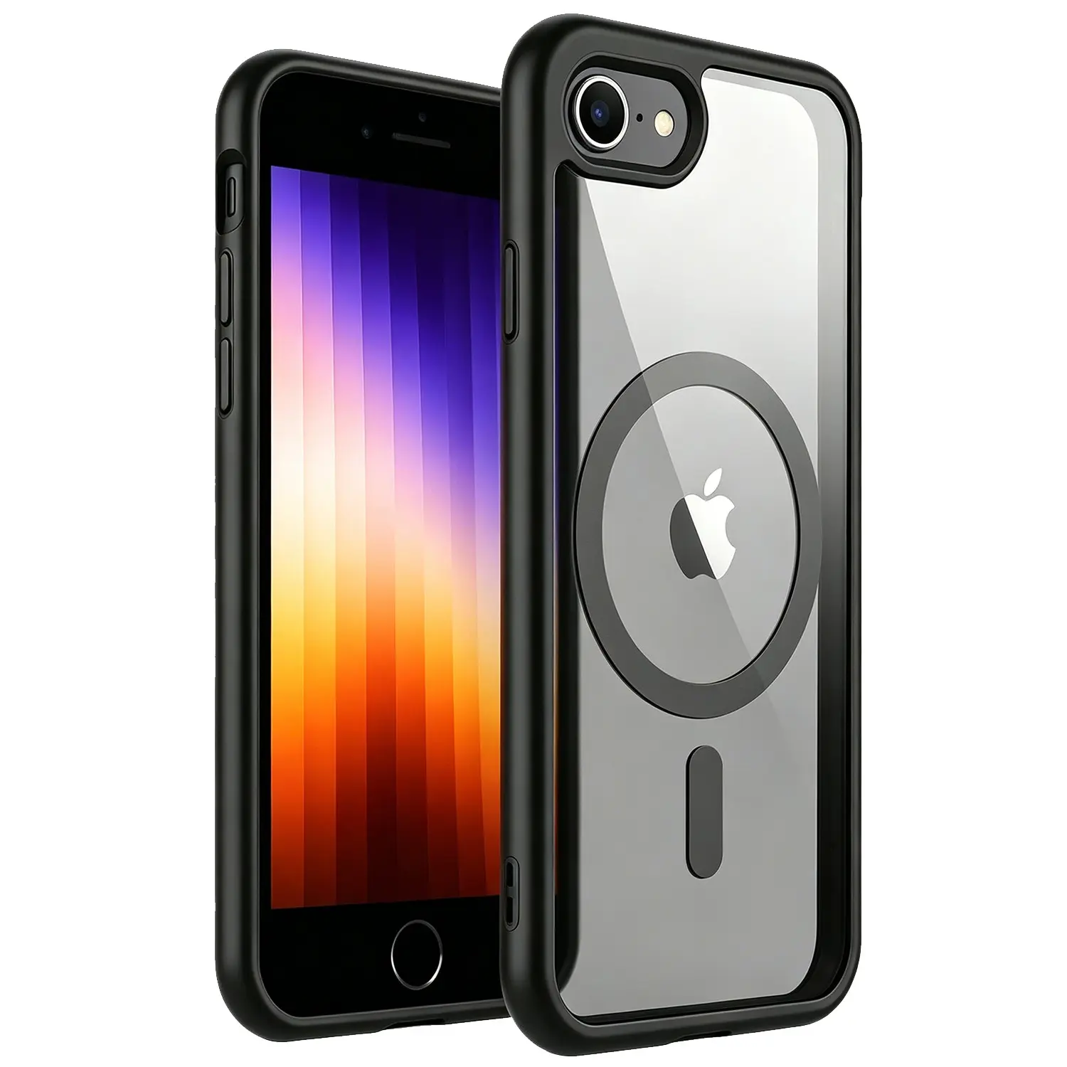 Luxury magnetic wireless charging shockproof Black phone protective case for iPhone 7 8 SE2 SE3 7Plus 8Plus Accessories Cover