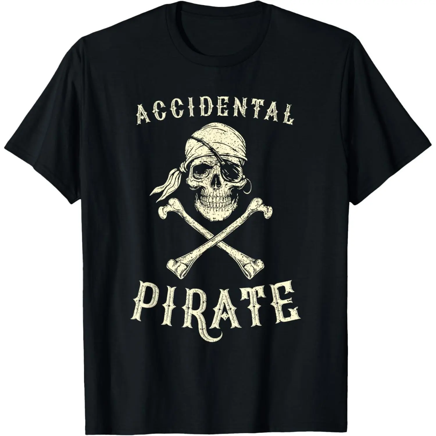 Women's Stylish Breathable Fabric Short-Sleeve Printed T-Shirt - Accidental Pirate Amputee Funny Slogan Slogan Tee, Summer Basic Shirt, T-Shirts, Slogan Tees