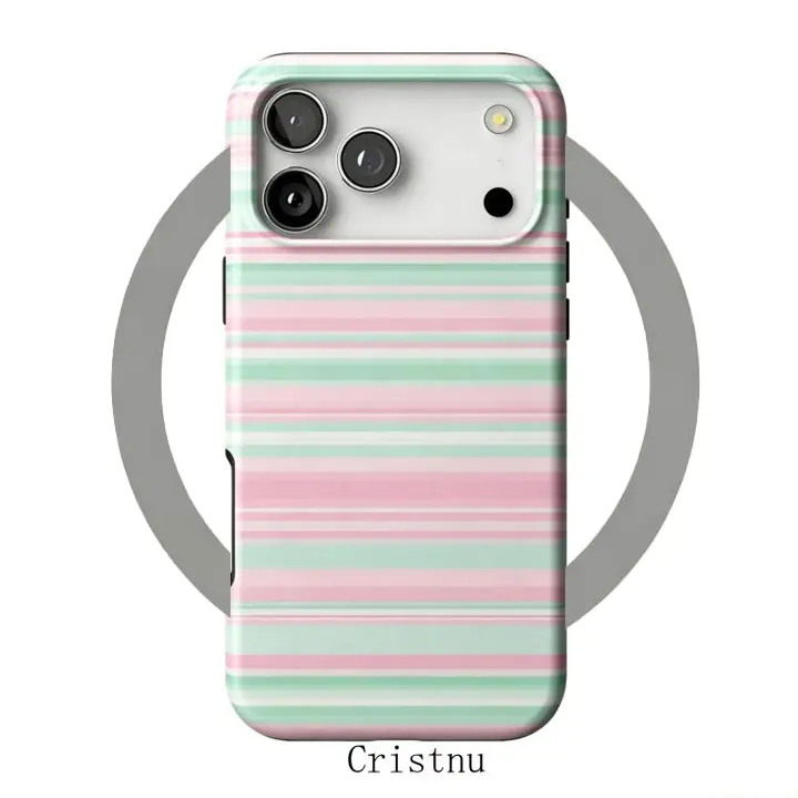 Magnetic Case Retro Summer Mood stripe pattern, Compatible with, sturdy, durable, protective, suitable for iPhone 17/16/15/14/13/12 Pro Max/Plus/Pro, simple and stylish, perfect gift, Fashion Summer Phone Case |     Desi iphone 17 pro max cases gir