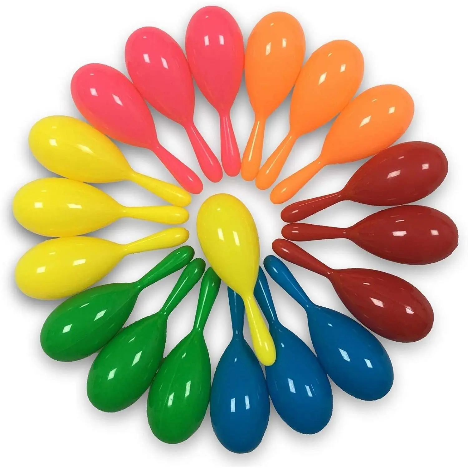 24pcs Mini Maracas for Kids Mexican Fiesta Party Favors Plastic Maraca Shakers Noisemaker for Cinco de Mayo Day of the Dead Fiesta Mexican Themed Birthday Valentine's Day Party Supplies Boys Girlsfidget toys