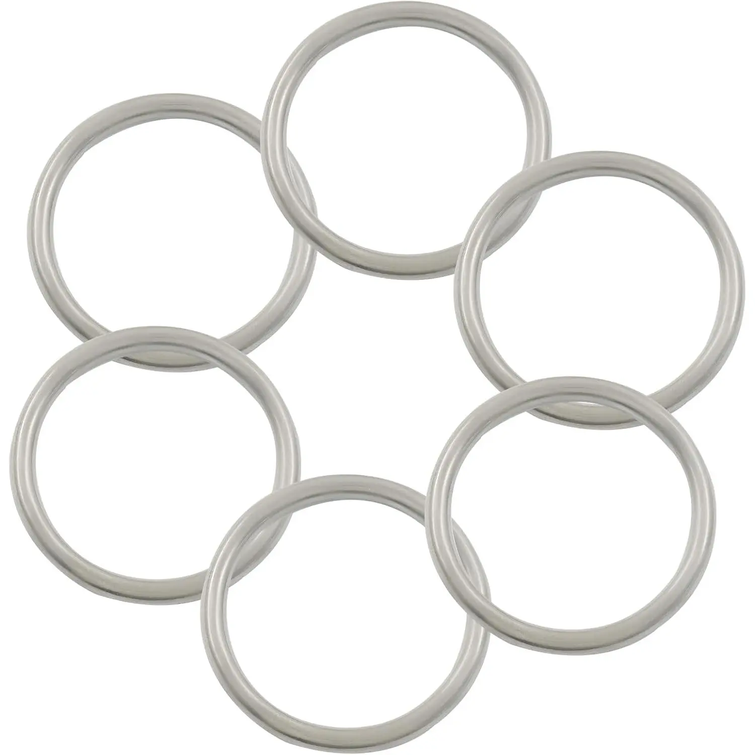 6 Pack Metal O Rings, 2 Inch Stainless Steel Round Ring Buckles Solid Metal Loop for  Collars, Macrame