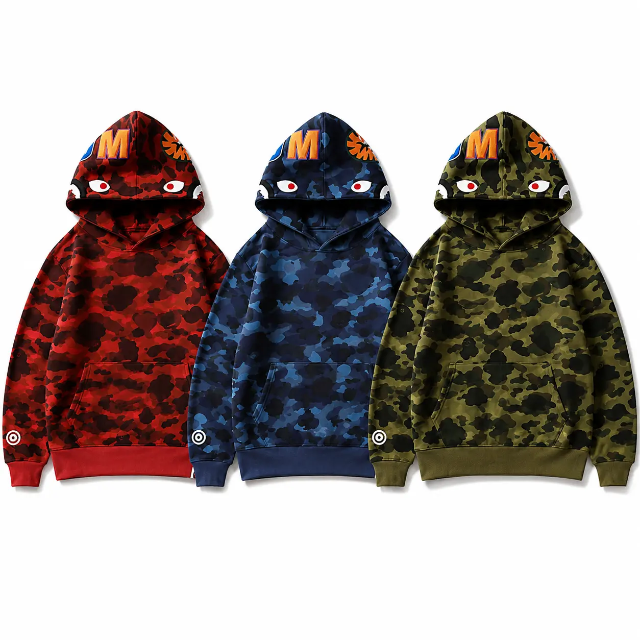 3PACK 2026 Unisex Autumn and Winter New Pullover Round Neck Hoodie, Camouflage Pattern Lazy Style Korean Version Loose Hoodie