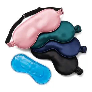 Silk Like Sleep Eye Mask Blackout For Travel Ice Compress Cooling Adjustable Strap Comfort Fit Soft Cozy Sleep Aid For Women Men