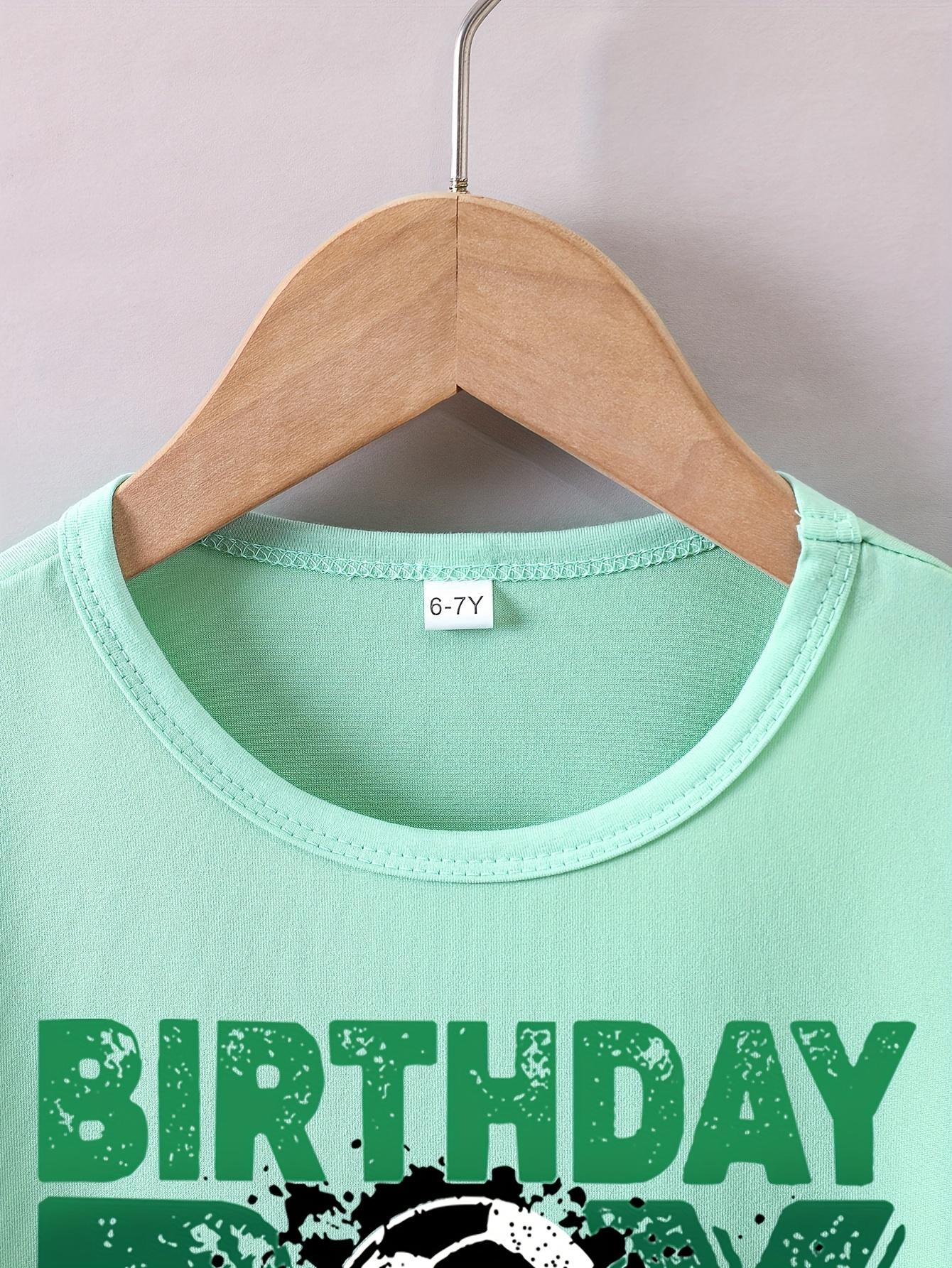 Boys' Summer Short-Sleeved "Soccer Loving Birthday Boy" Print T-Shirt