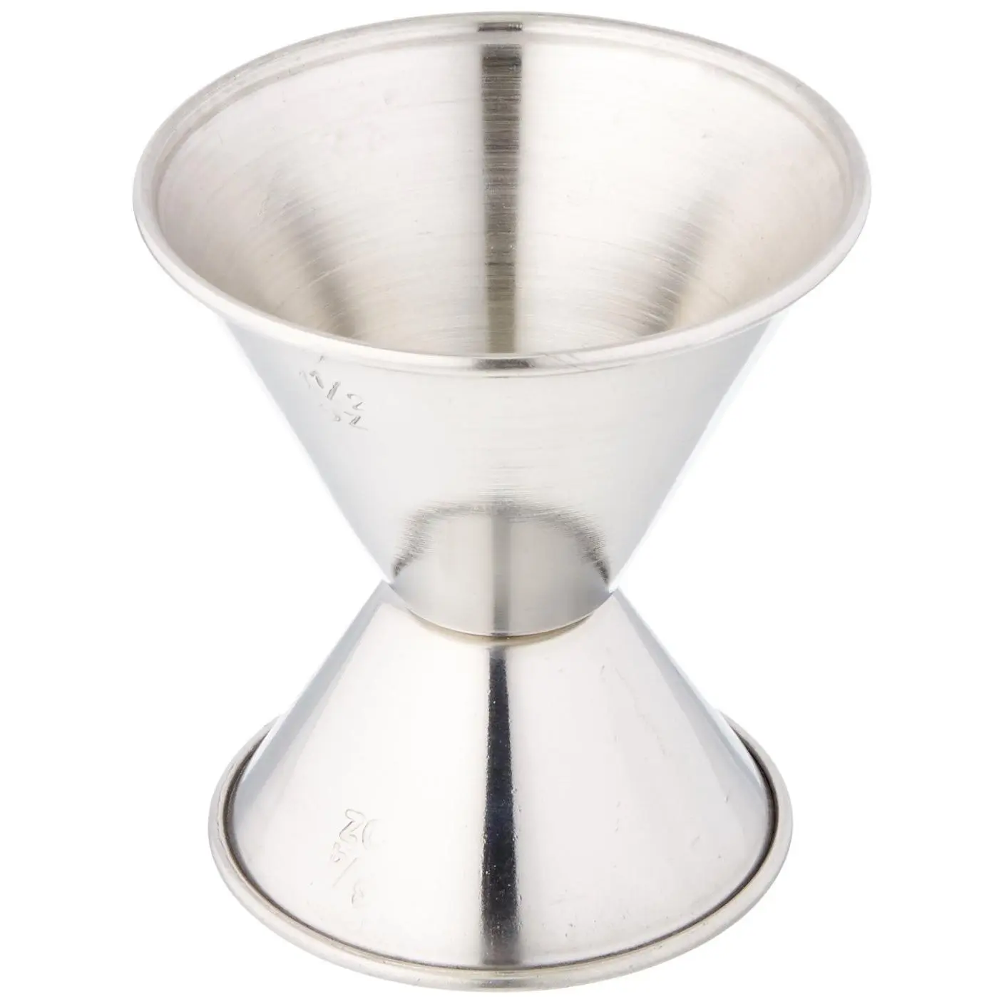 3/4 oz / 1 1/2 oz Stainless Steel Jigger | Foodservice, Great for Drink Measuring, Mixed Drinks and Bar Service
