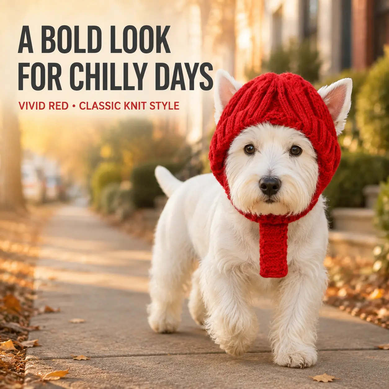 Warm Knitted Dog Hat Winter Pet Ear Holes Beanie Hat For Small Medium Dogs