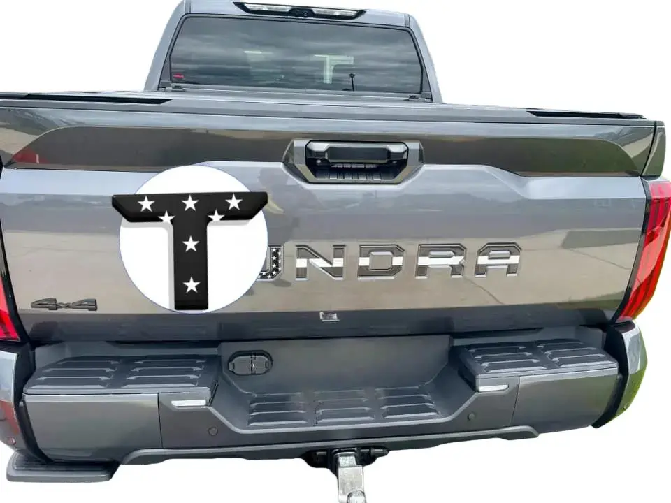 3D Premium Personalized Custom Grille Letter Badge Insert for 2022 2023 2024 2025 TUNDRA Models Strong 3m Adhesive ABS Anti-Fade Coating Black American flag Truck Decal Decorative Sticker Vehicle Exterior Decoration Bumper Sticker Auto Accessories