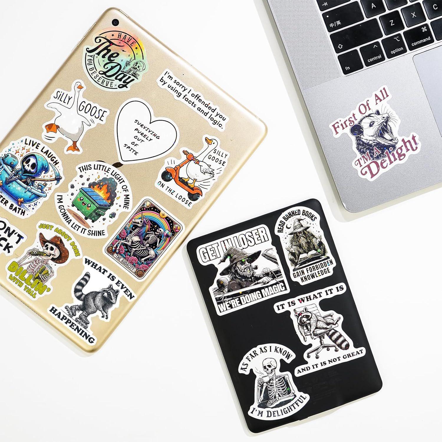 200 PCS Sarcastic Humorous Stickers Pack, Aesthetic Funny Face Decals for Planner Scrapbooking Luggage Skateboard, Gag Gifts for Coworkers Friends Matching my vibe today with these hilarious sarcastic stickers!💅 Which face are you?