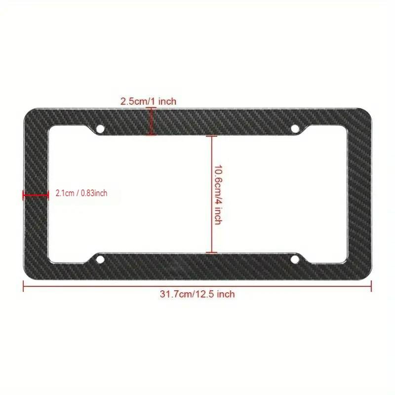 License Plate Frame, 2 Counts Universal Car License Plate Frame with Screws, Automotive Car Exterior Decoration Accessories for Car, Truck, SUV, Carbon Plate