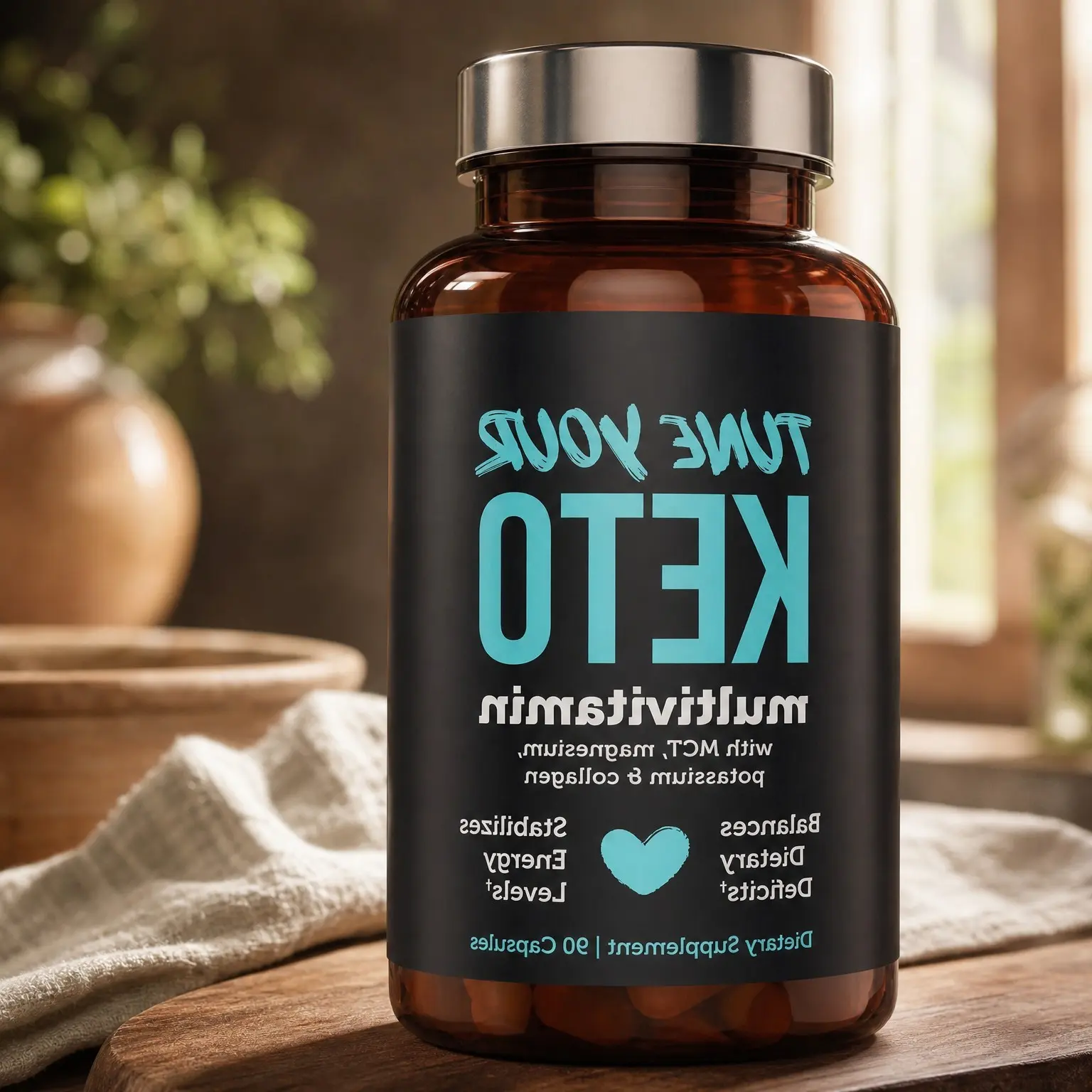 Keto Multivitamin with Magnesium & Potassium - Daily Supplements for Men & Women on Keto Diet - Energy & Cramp Relief - Ketosis Support - GLP-1 Support - 90 CapsulesGift