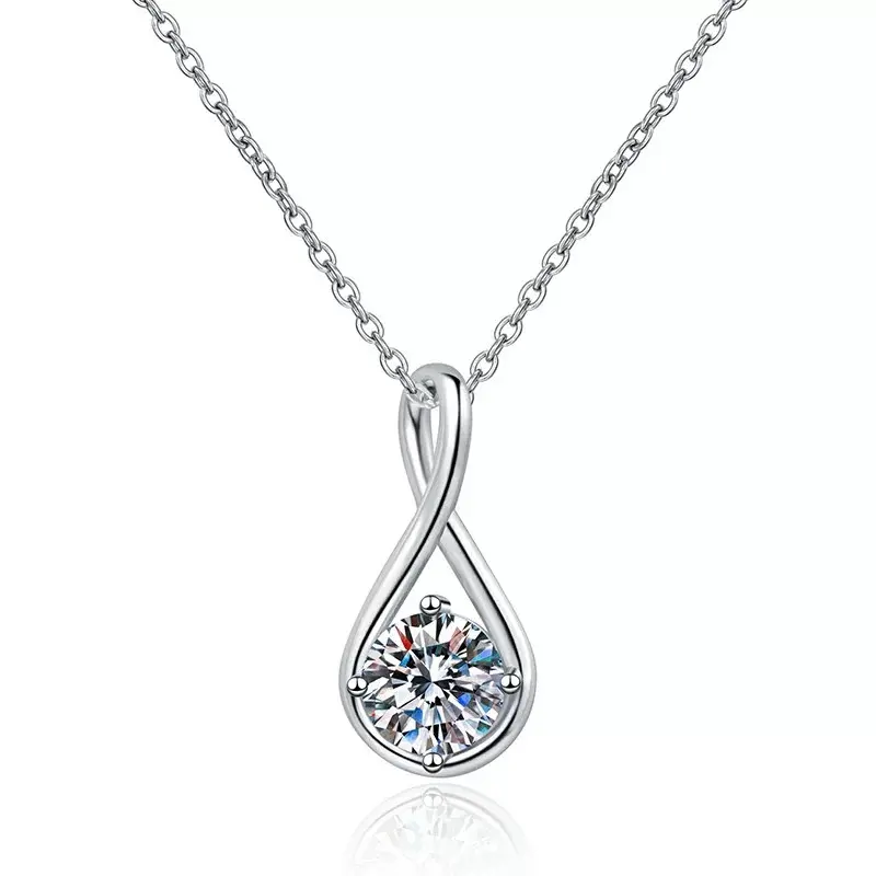 S925 Sterling Silver Angel's Tear Necklace for Women, Elegant Waterdrop 1 Carat Moissanite Pendant, Minimalist Simple Fashion Jewelry, Ideal Accessory for Daily Wear, Dating Party & Romantic Gift for Her