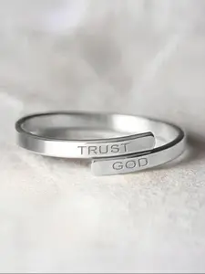 1 Pc Stainless Steel Letter Trusgt God Ring, Elegant Minimalist Design, Unisex Couple Rings, Perfect Gift for Daily Wear