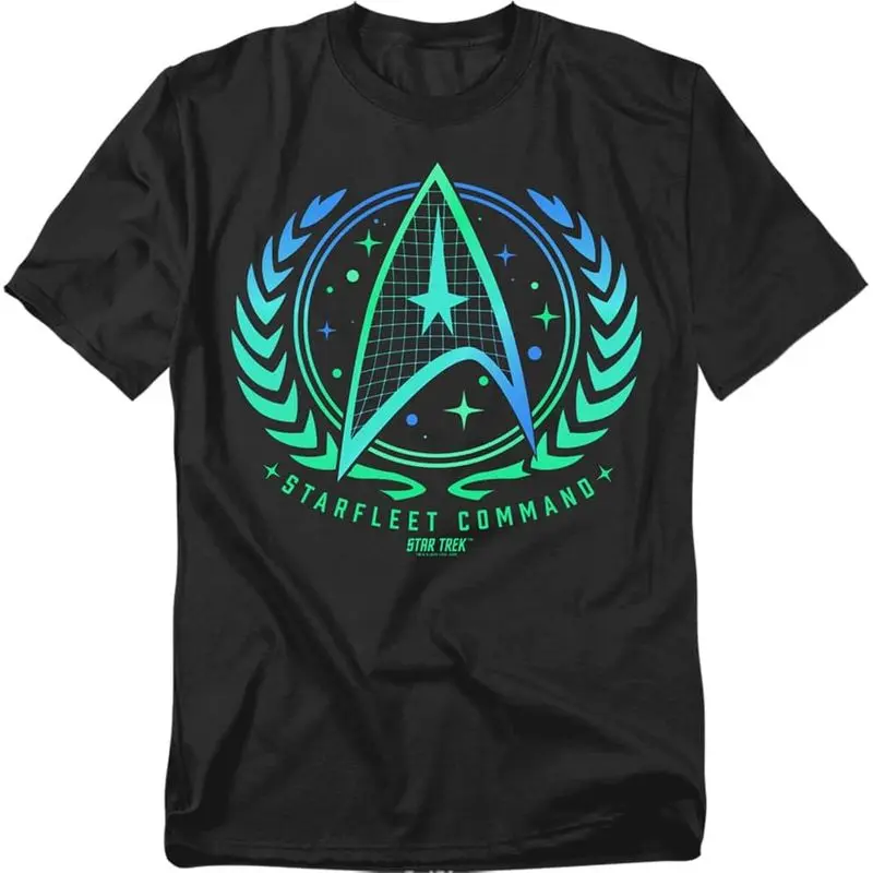 Popfunk Star Trek Starfleet Command Logo Graphic Print Short-Sleeve Unisex Adult Tee, Machine Wash Sports Top, Short Sleeves, Round Neck