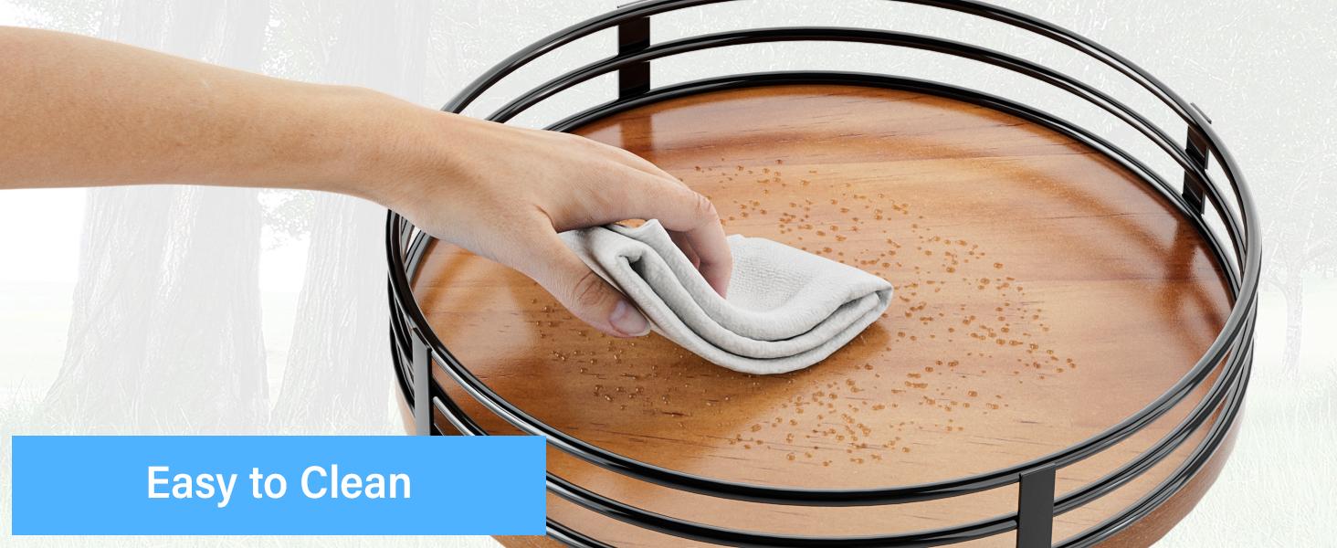 Lazy Susan Turntable Organizer Adjustable - 2 Tier Wood Rotating Spice Rack 12 Inch Lazy Susan for Kitchen Countertop Cabinet Pantry Cupboard Dining Table Bathroom Coffee Bar Home Storage