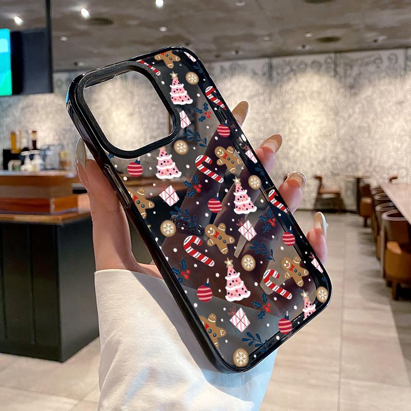 Phone Case for iPhone 17 Air  16 Plus 15 Pro Max 14 13 12 11 Christmas Whimsy Pattern Non-Yellowing Shockproof Soft Silicone Transparent Cover