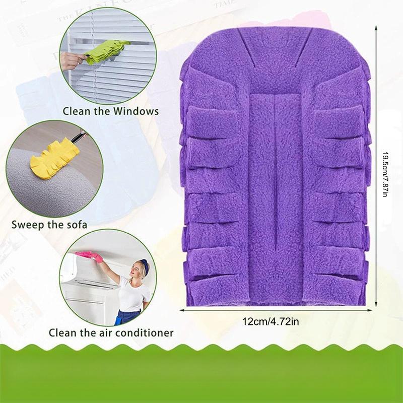 5-Pack Microfiber Dusters with Handle 360° Electrostatic Dust Collectors Reusable Wet & Dry Use Replaceable Brush Heads for Home Blinds Fan Car Cleaning Washable Fragrance-Free