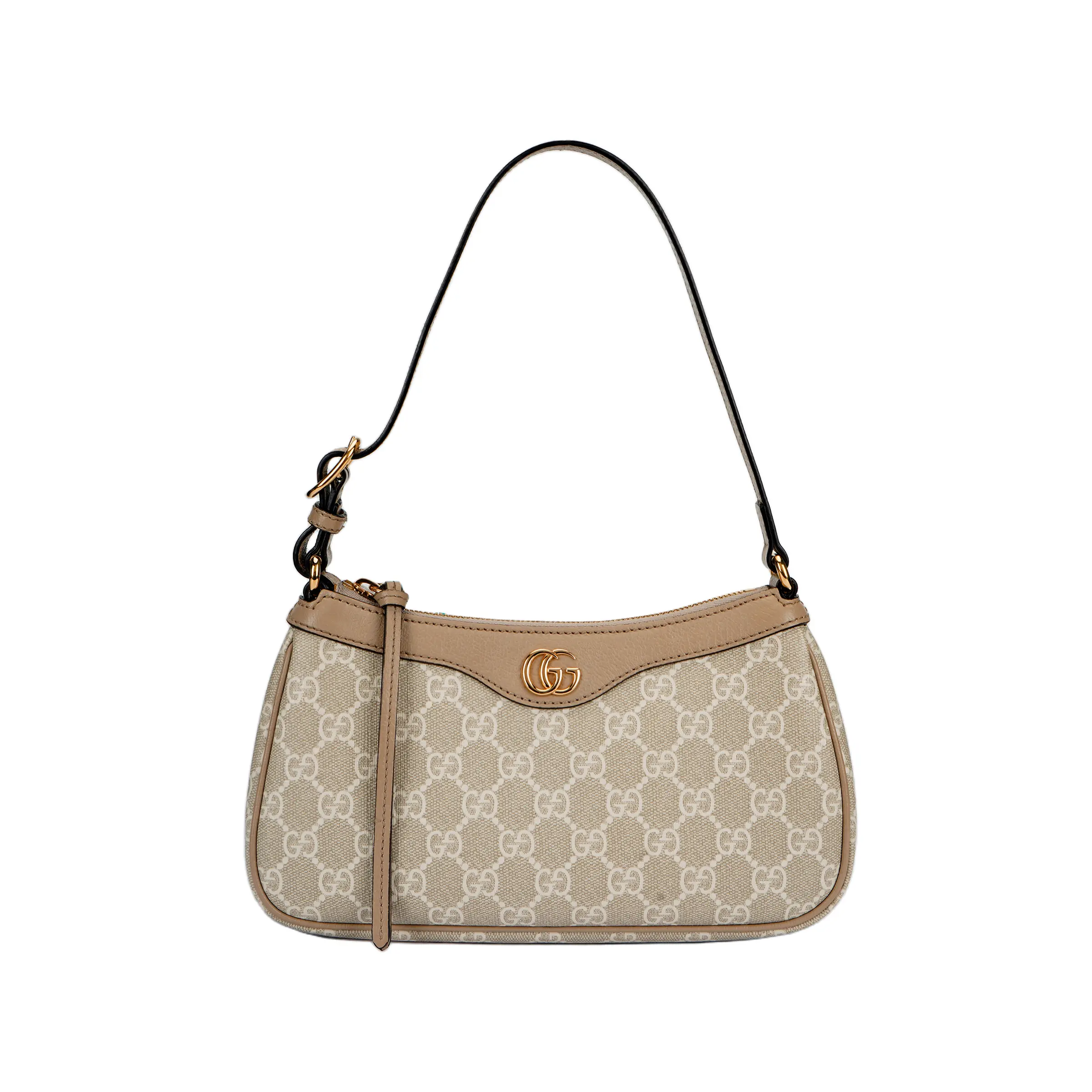Gucci Ophidia Classic Interlocking GG Logo Crossbody Bag for Women, Beige and White Canvas with Leather