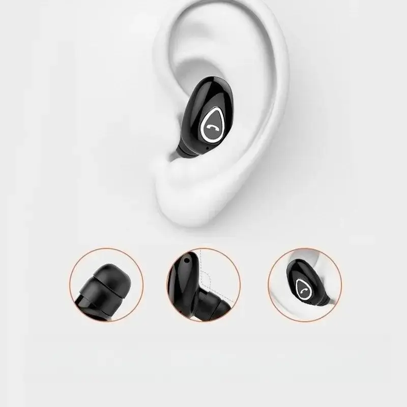 Mini Invisible Earphones Bluetooth Wireless Headphones Hands Free Sports In-Ear Earbuds HiFi Music Gaming Headset with Mic