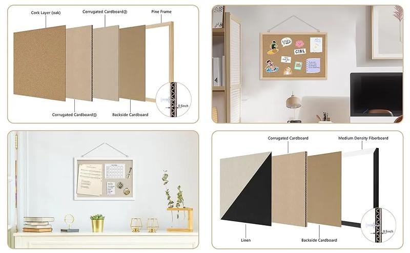 Cork Bulletin Board with Black Linen – Ideal Message Board or Vision Board for Office, Home & School Decoration Cork Bulletin Board with Black Linen – Ideal Message Board or Vision Board for Office, Home & School Decoration