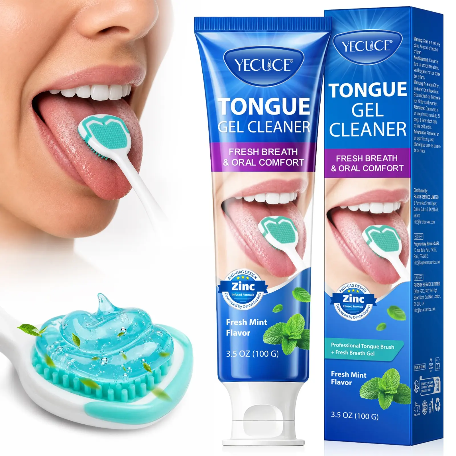 Fresh Breath Tongue Coating Gel Set, Tongue Coating Cleansing Set, Gently cleanses tongue coating, promotes oral hygiene, and freshens breath