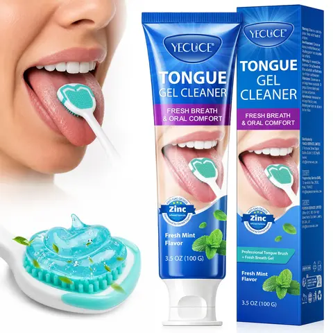 Fresh Breath Tongue Coating Cleansing Gel Set, Gently Promotes Oral Hygiene and Freshens Breath for Oral Care, Mouth Care