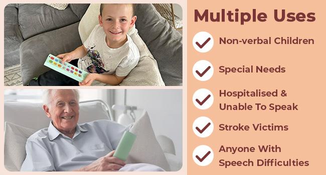 Device for Autism & Speech Therapy.Non Verbal Communication Tools for Kids & Adults.Programmable AAC Communication Device.Alternative to Autism Communication Cards & PECS Cards for Autism