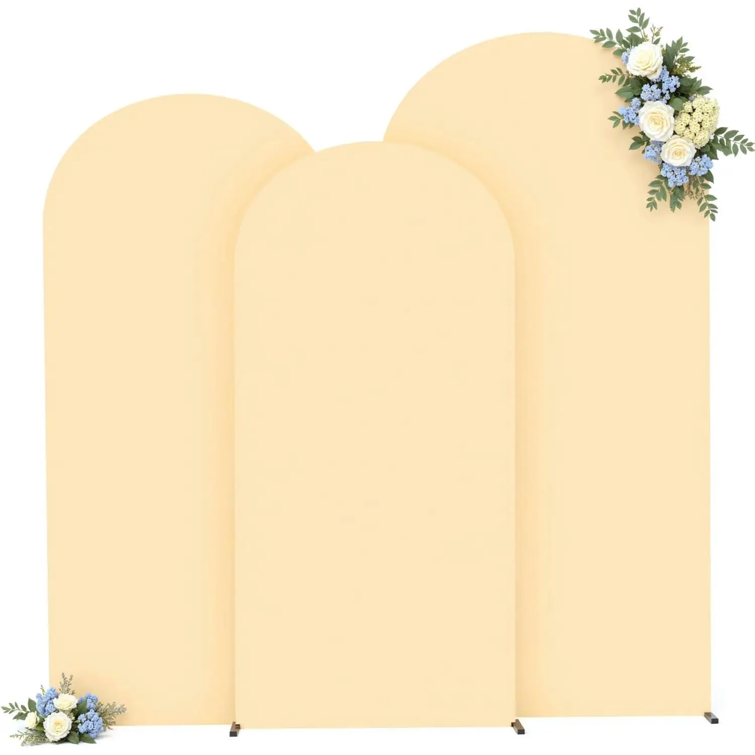 Champagne Arch Covers 3 Set - 6FT, 6.6FT, 7.2FT Arch Backdrop Cover Spandex Fitted Wedding Arch Stand Covers for Bridal Shower Wedding Baby Shower Birthday Party Banquet Photo Background Decorations