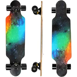 31" Longboard 7 Layers Skateboard Pro Complete Cruiser for Cruising, Carving, Free-Style and Downhill with T-Tool