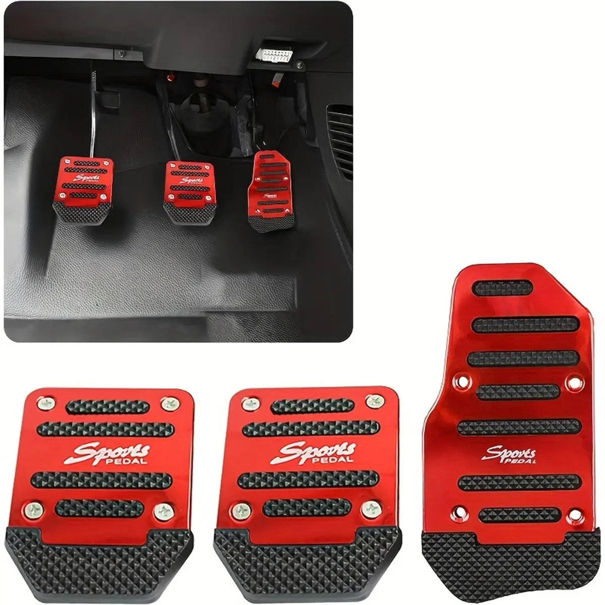 Car Pedal Protector Set, Manual Transmission Clutch Brake Accelerator Pedals, Universal Car Pedal Modification Accessories, Enhanced Grip