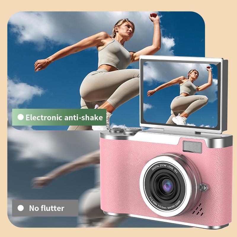 HD Digital Camera, Beginner Digital Camera, Digital Zoom Camera, Compact Camera, Vlogging with 2.4 Inch 180° Flip Screen, 48 MP, Multiple Filters, 800mAh Large Battery, Fill Light, 32GB TF Card for Adult, Teenager, Boys, Girls Birthday Gifts