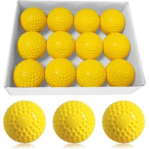 12 Pack Dimpled Baseballs 9-Inch Pitching Machine Baseballs Practice Baseball Balls for Fielding Practice, Hitting