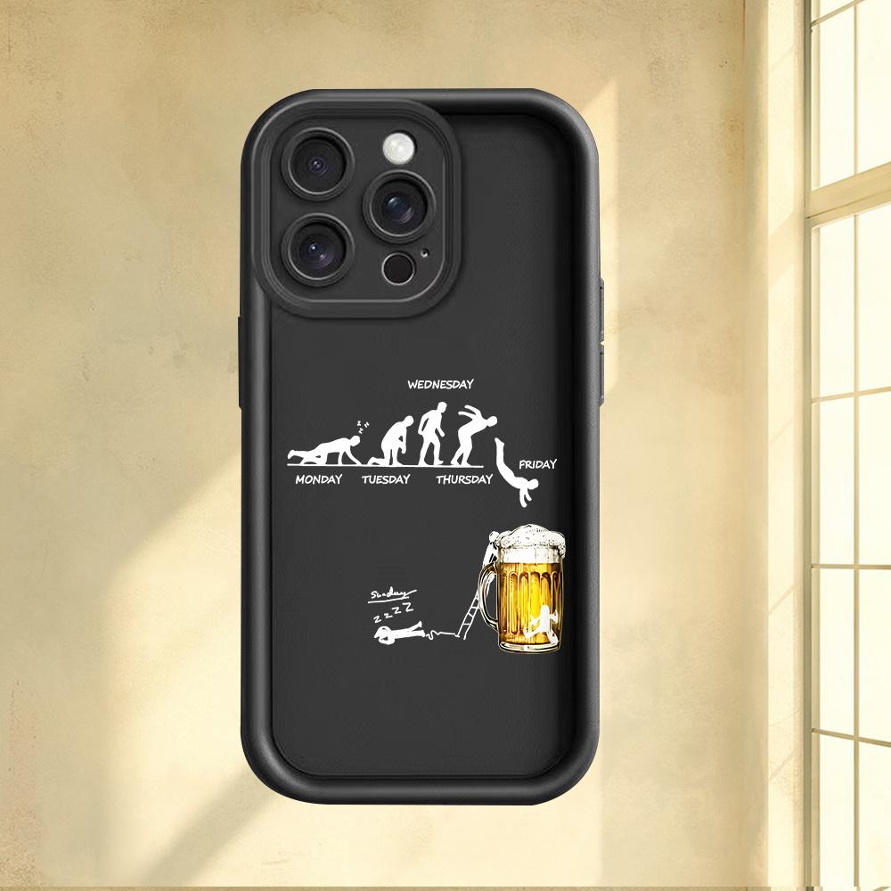 A Phone Case Featuring a Beer Drinking Pattern, Designed for Various for iphone Models Including The for iPhone 17 E Air Pro ProMax iPhone16 15 14 Plus 13 12 Mini 11 X XS XR Series. This Stylish Printed Case Makes an Excellent Gift for Friends And