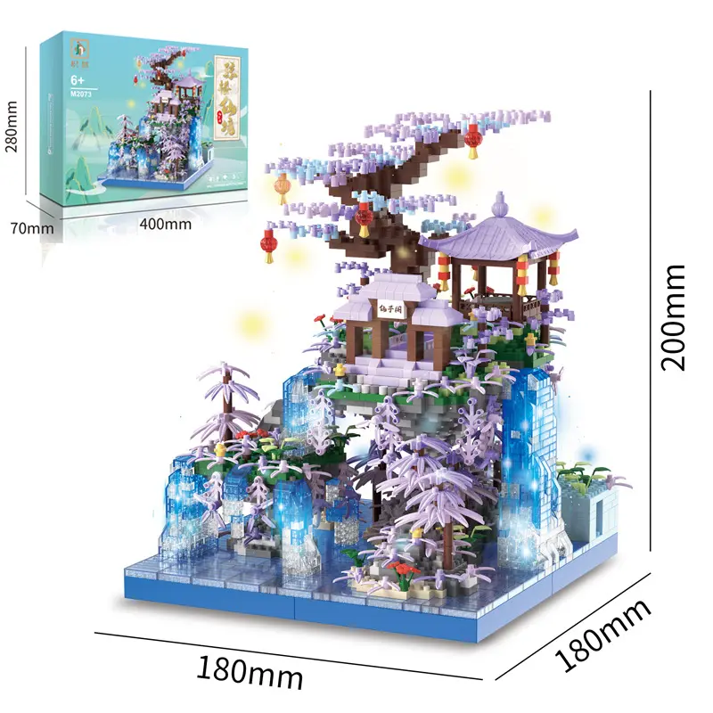 Fairy Attic Peach Blossom House High Block Building Puzzle Model Micro Particle Educational Blocks