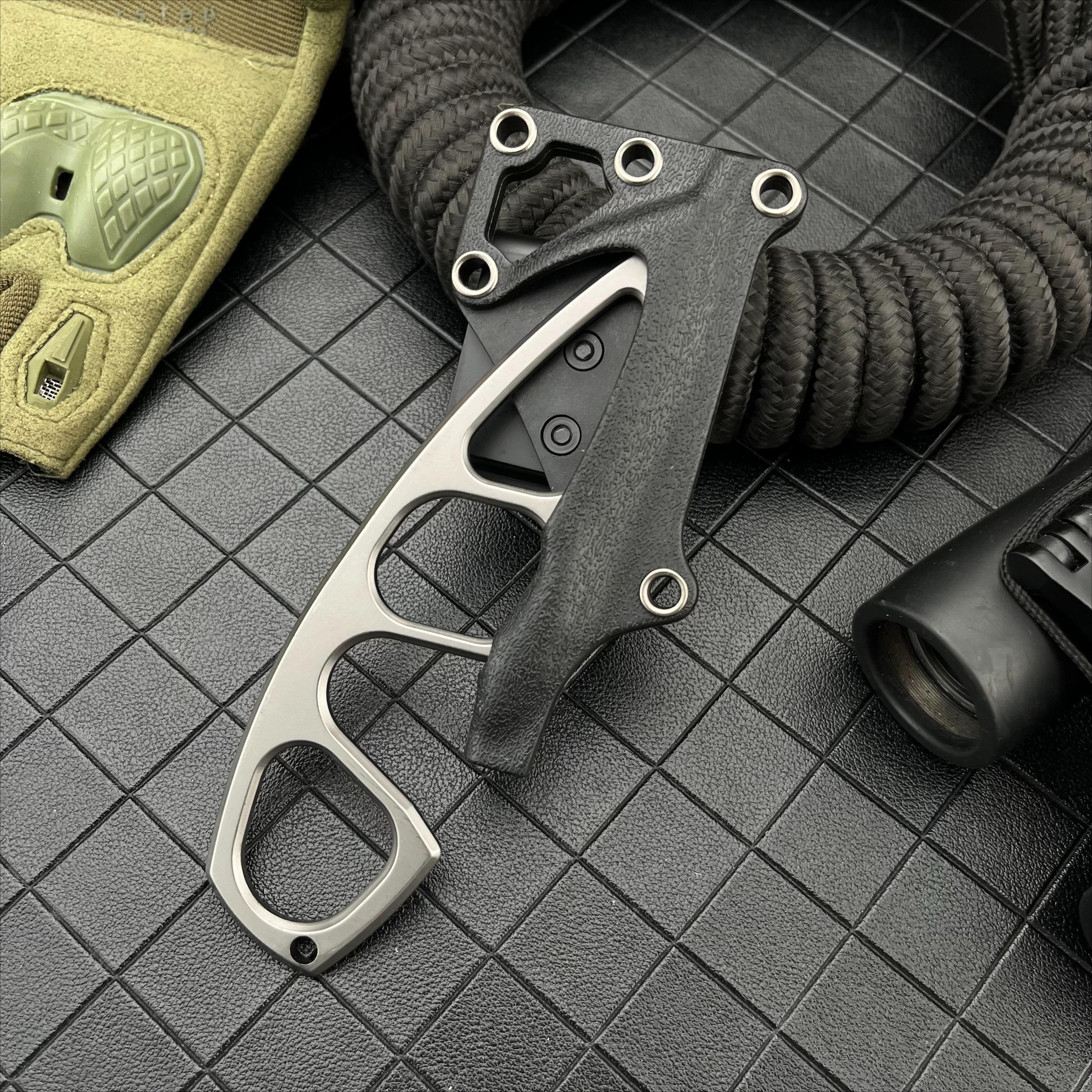 Mini Fixed Blade Knife 440C Full Tang Pocket EDC Knives with ABS Sheath Easy To Carry Outdoor Neck Knifes