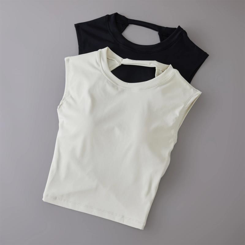 fitness clothes Yoga Short Sleeved Women's Fixed Chest Pad Sexy Backless Short Sports TShirt Sexy Yoga Tops Waist Slimming Fitness Vest Workout Activewear Volleyball Uniform