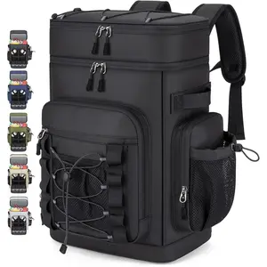 Insulated Cooler Backpack, 35L Leakproof Backpack with Double Compartments for Men & Women, Large Lunch Cooler for Camping, Beach, Travel, Picnic, Up to 48 Cans