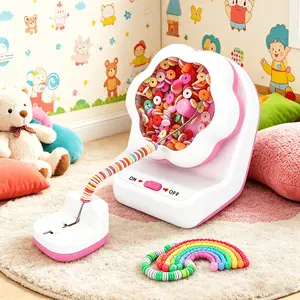 1pc Kids Electric Clay Disc Bead Spinner, Hands-Free High Efficiency DIY Beading Machine, Parent-Child Educational Handcraft Toy, USB Powered Auto Rotate Beading Tool, Make Bracelets & Necklaces in 3 Mins, Home Early Learning Craft Gift.