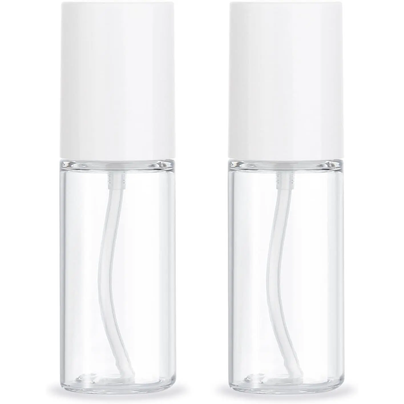 Travel Pump Bottle 2pcs Cosmetic Pump Container for Cream Essential Oils | Refillable Clear Lotion Bottles Plastic Portable Foundation Containers to Travel and BathroomGift