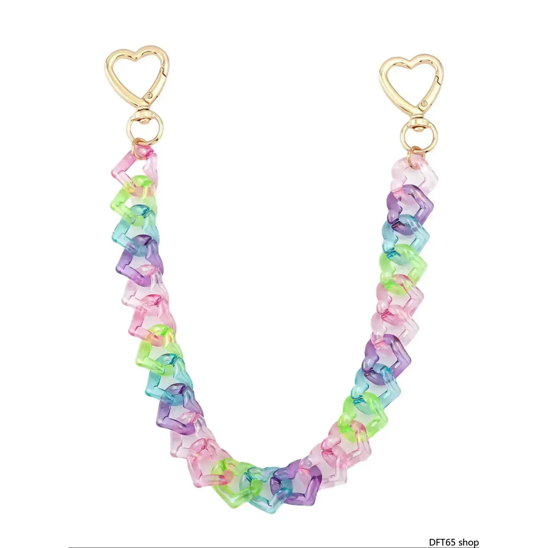 Colorful Acrylic Heart Keychain Pendant, Lightweight Durable Bag Ornament, Lovely Girly Accessory For Daily Use And Holiday Gifts For Women