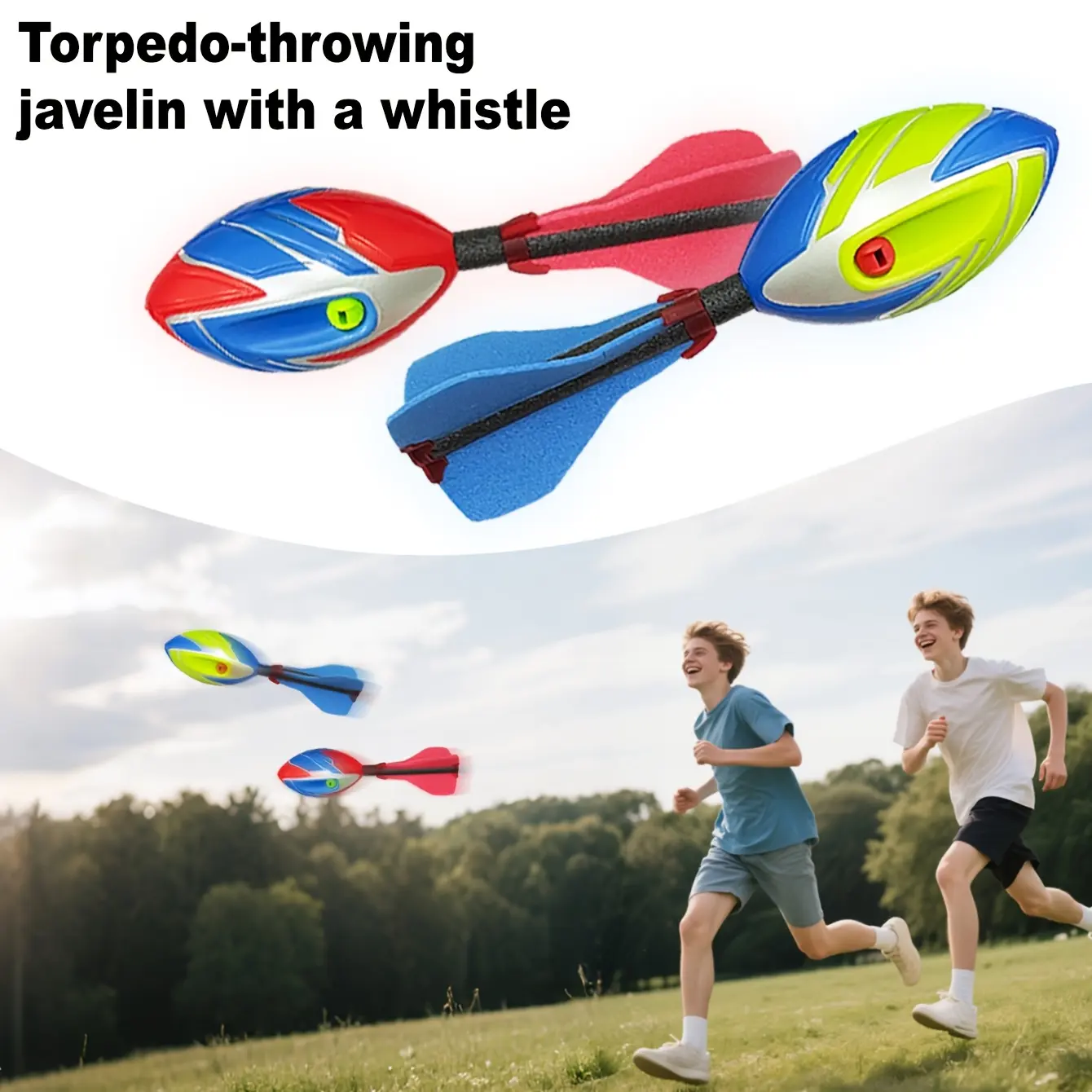 Whistling Javelin Throwing Spear, Soft Foam Javelin with Whistle, Outdoor Games, Agility Training, Sports Throwing, Track and Field Training Equipment, Family Entertainment/Team Building Activities, Holiday Gifts for Easter/Youth Day/Valentine's