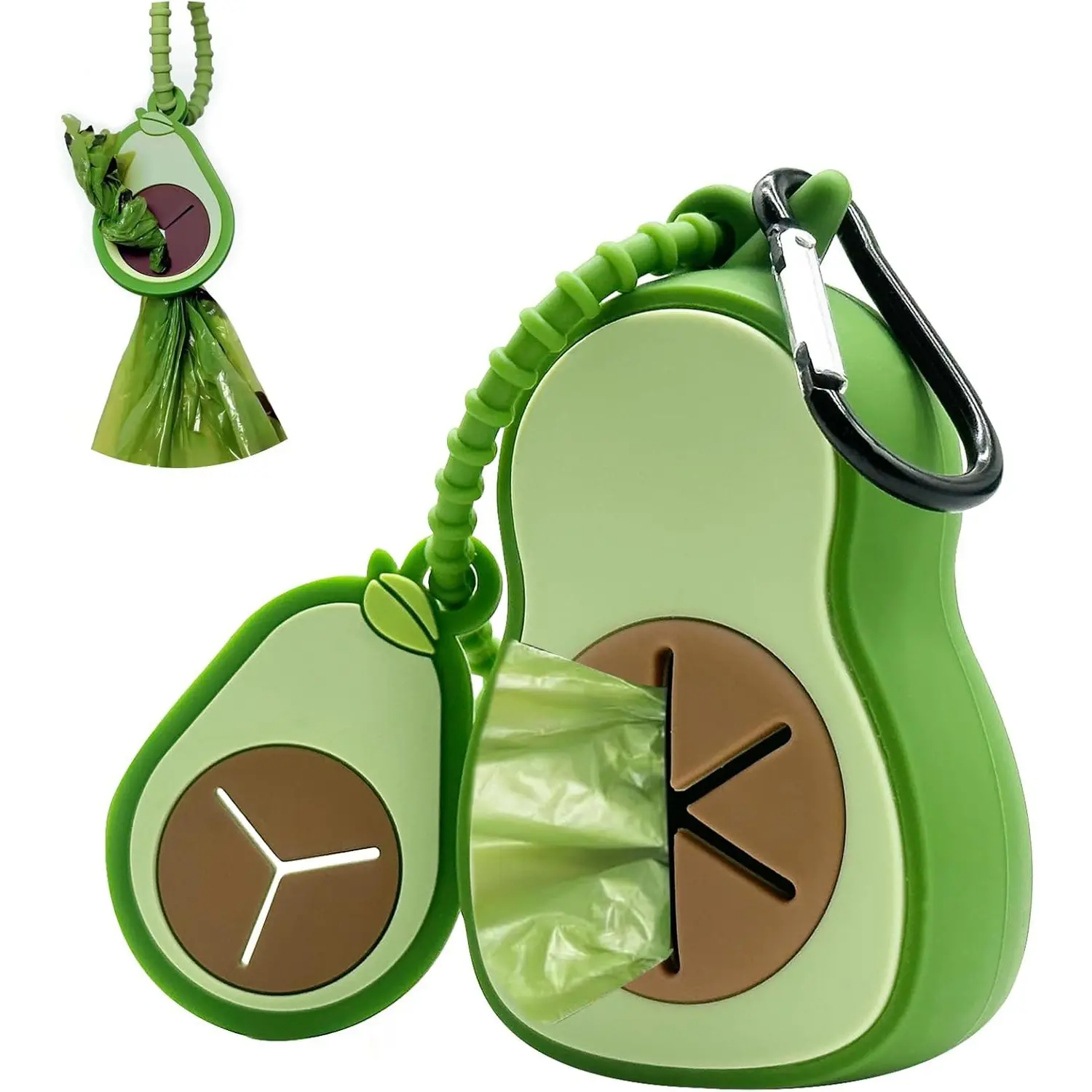 Biodegradable Dog Poop Bags, Eco-Friendly Compostable Pet Waste Bags, Clip-On Silicone Poop Bag Holder Dispenser, Portable Convenient Pet Accessories