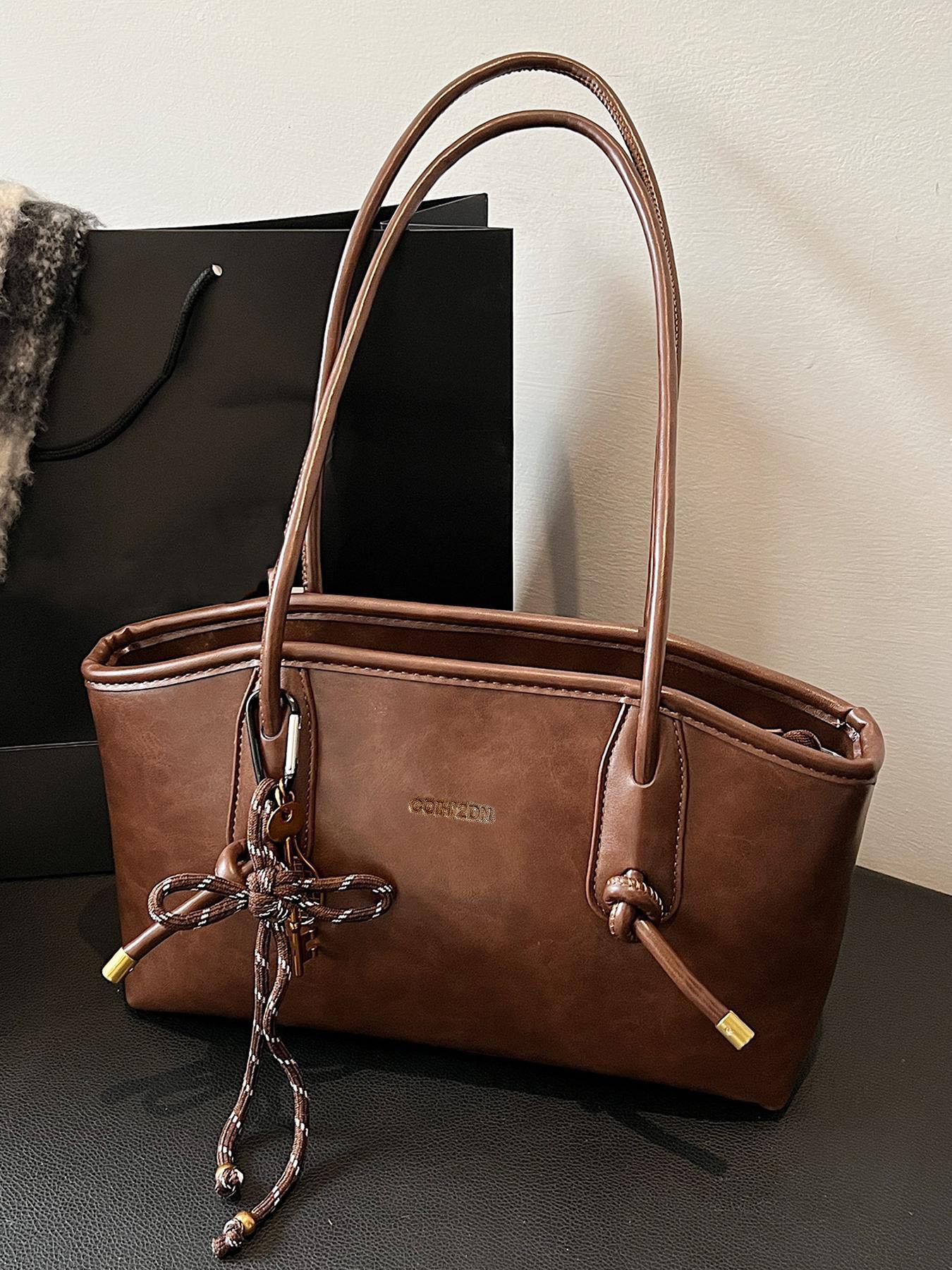 26 Women's Elegant Solid Color Hobo Shoulder Bag, Fashionable Large Capacity Crossbody Bag for Daily Used, Casual Trendy Versatile High-quality Daily Commuting Bag