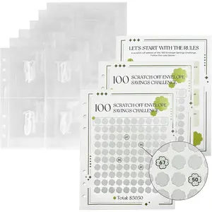 100 Envelopes Saving  with Scratch Off Card, A5  Saving Folder  Envelopes Numbers 1-100, Savings  Binder for 100 Days to Save $5050