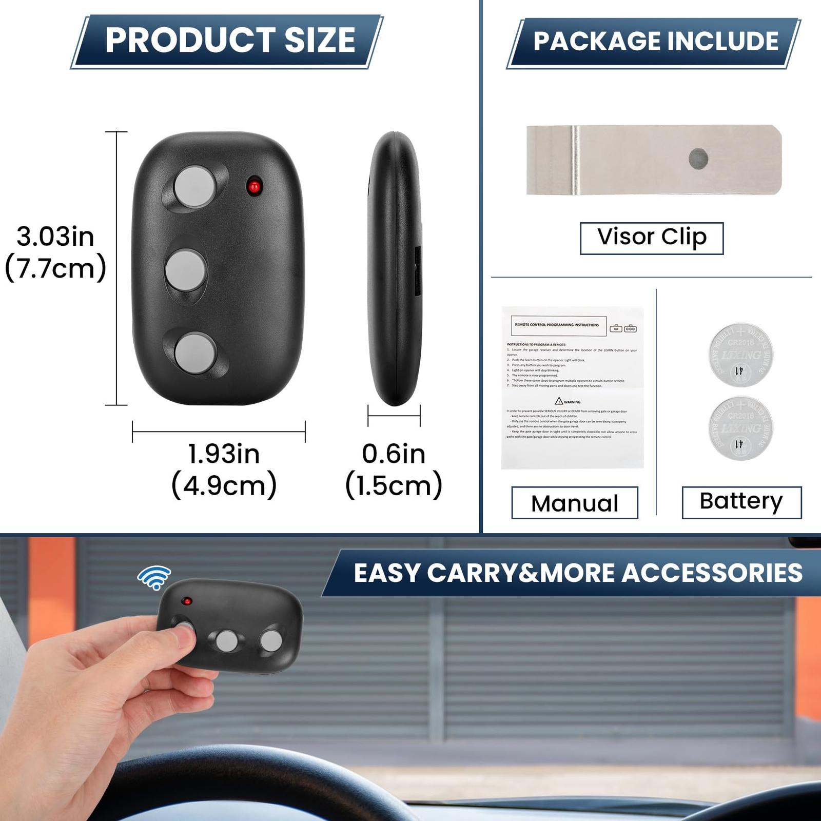 For MCT-3 Linear Mega Code Car Garage Door Opener Remote DNT00089 LD033 LD050 For MCT-3 Linear Mega Code Car Garage Door Opener Remote DNT00089 LD033 LD050