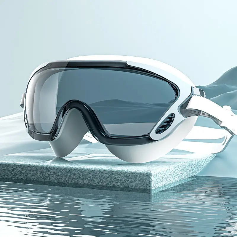 Large Frame Waterproof Anti-Fog High Definition Outdoor Swimming Goggles, Unisex Adult Professional Swim Gear, Comfortable Eye Protection