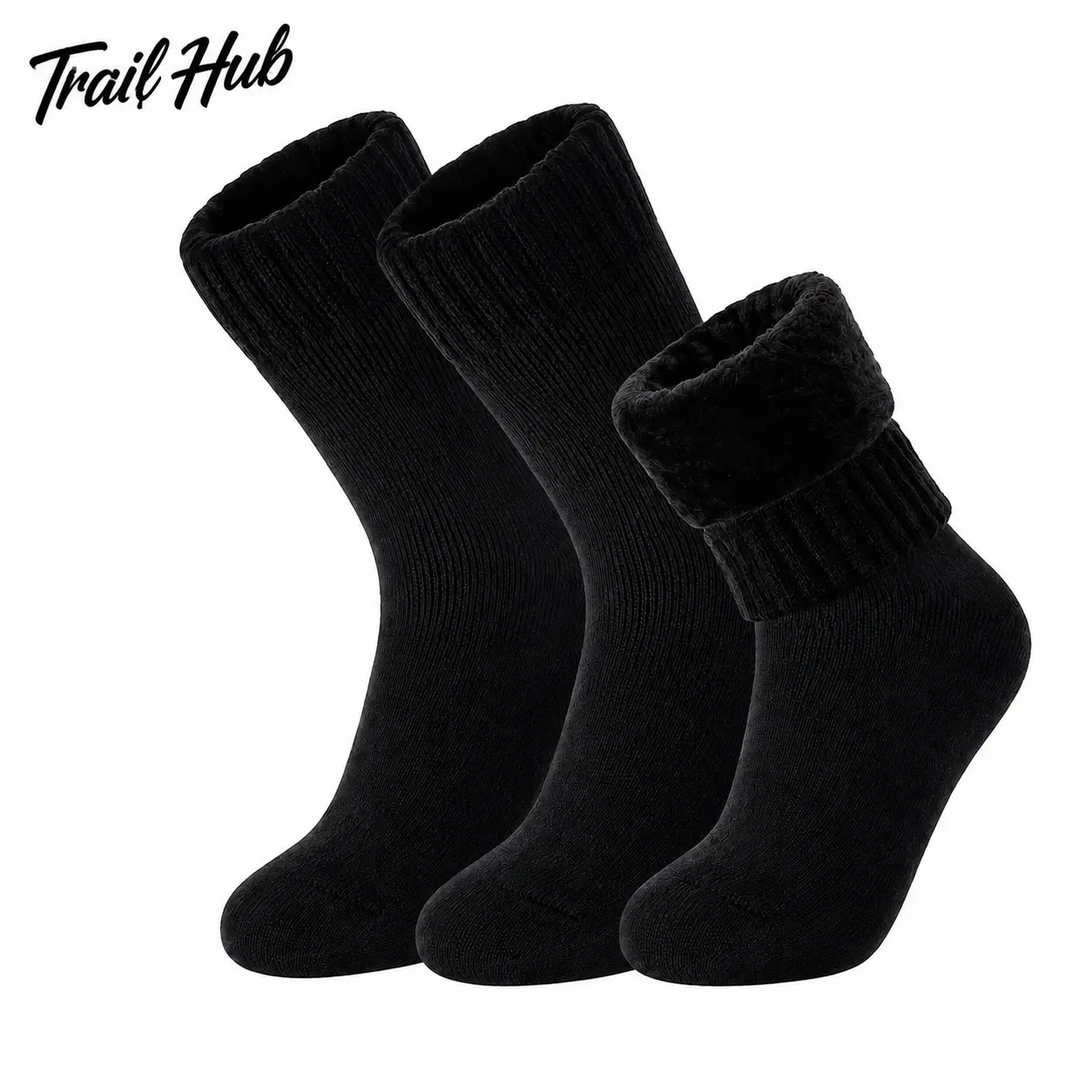 Women's Thermal Ski Boot Liners for Sub-Zero Conditions – Lightweight, Breathable, and Moisture-Wicking Insulated Inserts with Stretch Ribbed Cuff for Secure Fit and Enhanced Warmth, Compatible with Standard Alpine Ski Boots in Black and Assorted Color Op