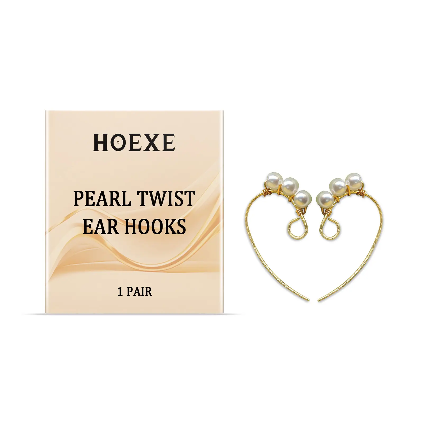 Hoexe Pearl Twist Ear Hook - 1-In-1 Feminine Costume Jewelry Earclip Earrings